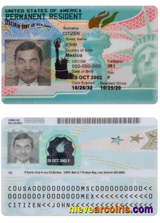 USA NEW GREEN CARD,permanent resident